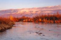 Rio Grande and the Sandia Mountains at sunset 5x7 greeting card