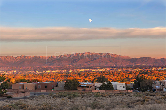 Fall sunset in Albuquerque 5x7 greeting card