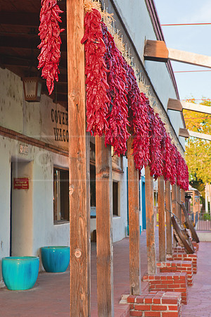 Fresh ristras hanging in Old Town Albuquerque 5x7 greeting card