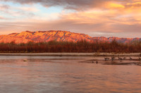 Rio Grande & Sandias at sunset 5 x 7 greeting card