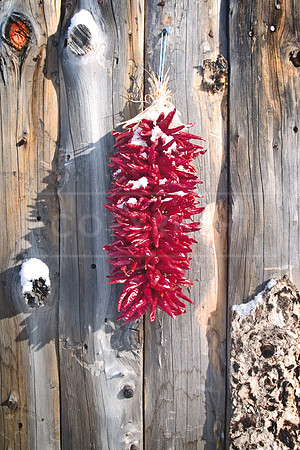 Chili Ristra with snow 5 x 7 greeting card