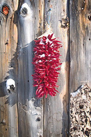 Chili Ristra with snow